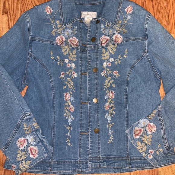 SUSAN BRISTOL FLORAL JEAN JACKET-AMAZING CONDITION! - Picture 2 of 6